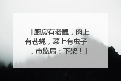 厨房有老鼠，肉上有苍蝇，菜上有虫子，市监局：下架！