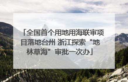全国首个用地用海联审项目落地台州 浙江探索“地林草海”审批一次办