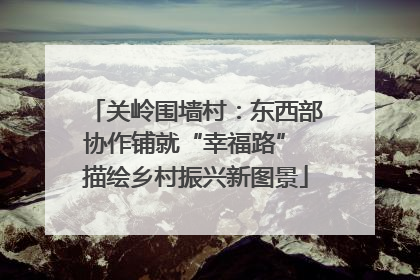 关岭围墙村：东西部协作铺就“幸福路” 描绘乡村振兴新图景