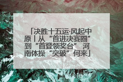 决胜十五运·风起中原丨从“首进决赛圈”到“首登领奖台” 河南体操“突破”何来