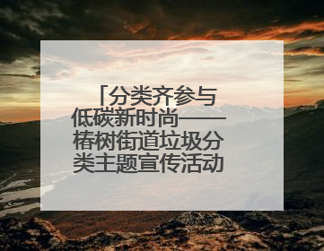 分类齐参与 低碳新时尚——椿树街道垃圾分类主题宣传活动成功举办