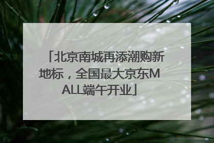 北京南城再添潮购新地标，全国最大京东MALL端午开业