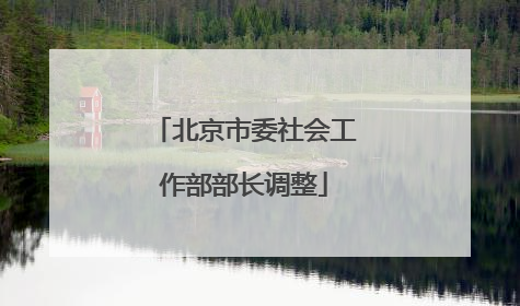 北京市委社会工作部部长调整