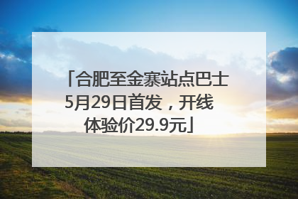 合肥至金寨站点巴士5月29日首发，开线体验价29.9元