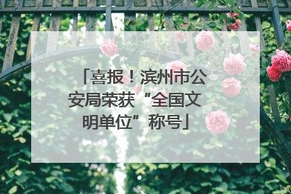 喜报！滨州市公安局荣获“全国文明单位”称号