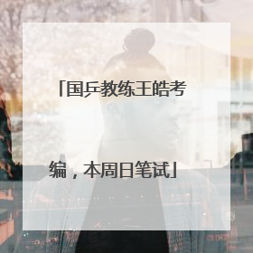 国乒教练王皓考编，本周日笔试