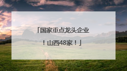 国家重点龙头企业！山西48家！