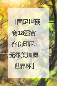国足世预赛18强赛客负印尼 无缘美加墨世界杯
