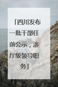 四川发布一批干部任前公示，涉厅级领导职务