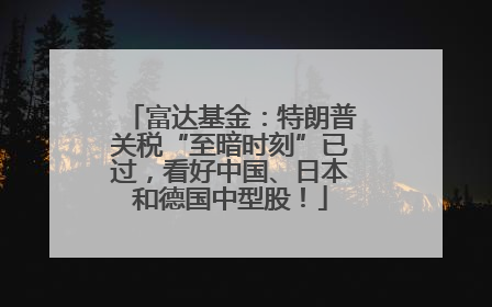 富达基金：特朗普关税“至暗时刻”已过，看好中国、日本和德国中型股！