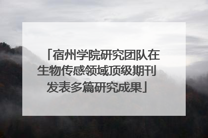 宿州学院研究团队在生物传感领域顶级期刊发表多篇研究成果