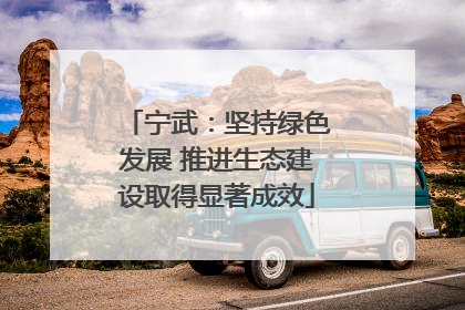 宁武：坚持绿色发展 推进生态建设取得显著成效