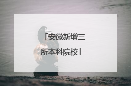 安徽新增三所本科院校