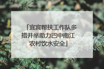宜宾帮扶工作队多措并举助力巴中南江农村饮水安全