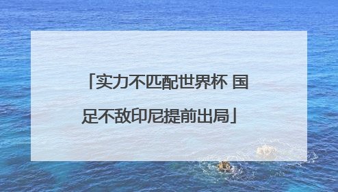 实力不匹配世界杯 国足不敌印尼提前出局