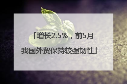 增长2.5%，前5月我国外贸保持较强韧性