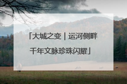 大城之变｜运河侧畔 千年文脉珍珠闪耀