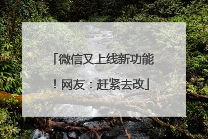 微信又上线新功能！网友：赶紧去改