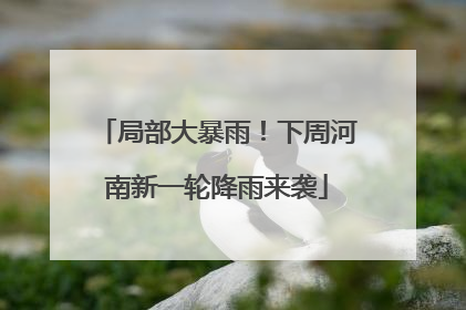 局部大暴雨！下周河南新一轮降雨来袭