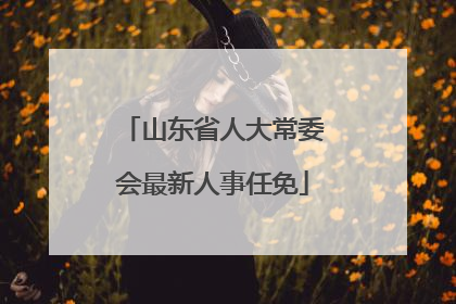 山东省人大常委会最新人事任免
