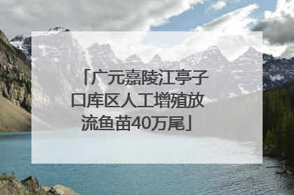 广元嘉陵江亭子口库区人工增殖放流鱼苗40万尾