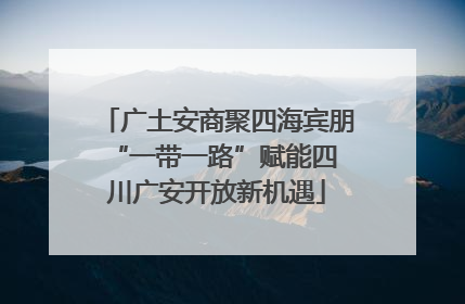 广土安商聚四海宾朋 “一带一路”赋能四川广安开放新机遇