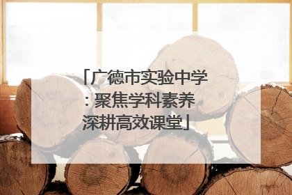 广德市实验中学：聚焦学科素养 深耕高效课堂