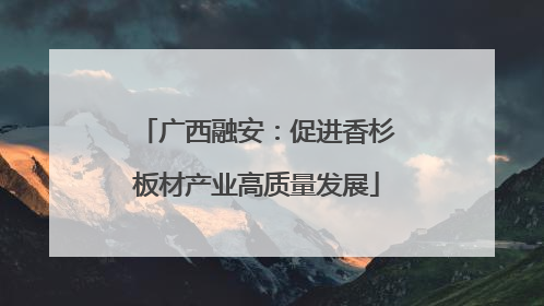 广西融安：促进香杉板材产业高质量发展