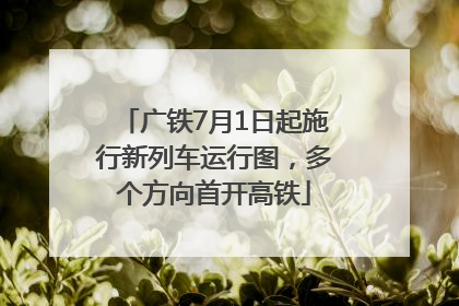 广铁7月1日起施行新列车运行图，多个方向首开高铁