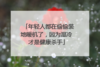 年轻人都在偷偷装地暖机了，因为湿冷才是健康杀手
