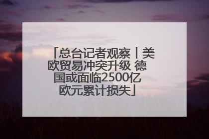总台记者观察丨美欧贸易冲突升级 德国或面临2500亿欧元累计损失