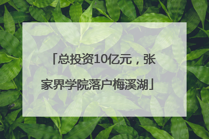 总投资10亿元，张家界学院落户梅溪湖