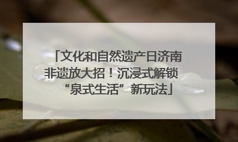 文化和自然遗产日济南非遗放大招！沉浸式解锁“泉式生活”新玩法