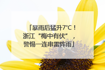 暴雨后猛升7℃！浙江“梅中有伏”，警惕一连串雷阵雨