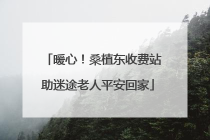 暖心！桑植东收费站助迷途老人平安回家