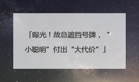 曝光！故意遮挡号牌，“小聪明”付出“大代价”