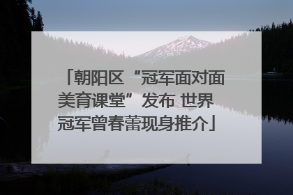 朝阳区“冠军面对面美育课堂”发布 世界冠军曾春蕾现身推介