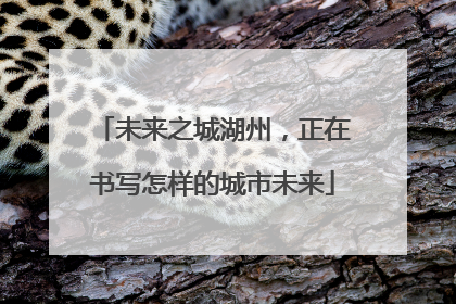 未来之城湖州，正在书写怎样的城市未来