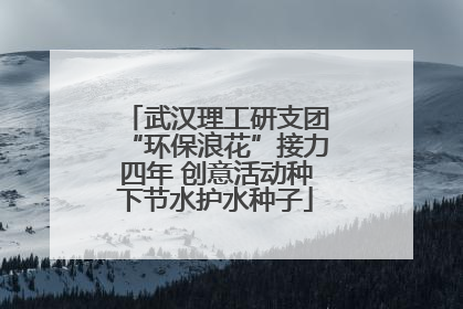 武汉理工研支团“环保浪花”接力四年 创意活动种下节水护水种子
