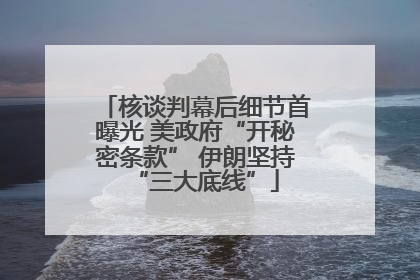 核谈判幕后细节首曝光 美政府“开秘密条款” 伊朗坚持“三大底线”