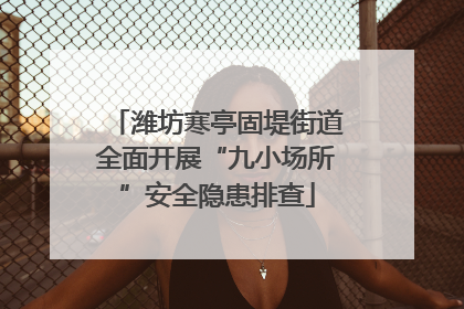 潍坊寒亭固堤街道全面开展“九小场所”安全隐患排查