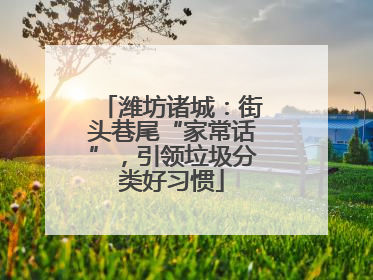 潍坊诸城：街头巷尾“家常话”，引领垃圾分类好习惯