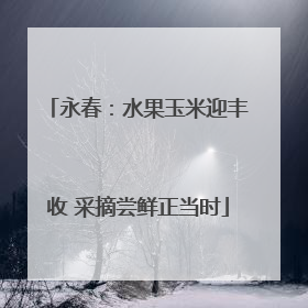 永春：水果玉米迎丰收 采摘尝鲜正当时