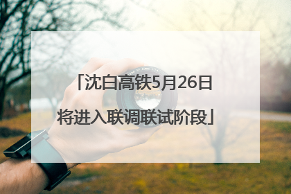 沈白高铁5月26日将进入联调联试阶段