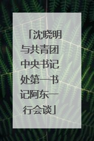 沈晓明与共青团中央书记处第一书记阿东一行会谈