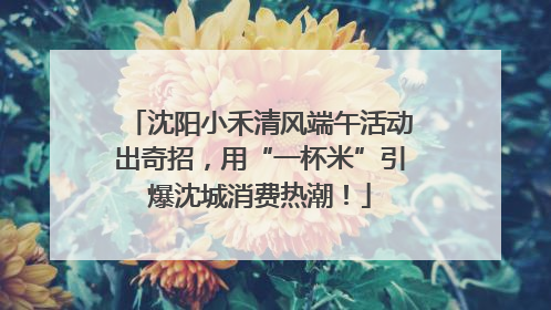 沈阳小禾清风端午活动出奇招，用“一杯米”引爆沈城消费热潮！