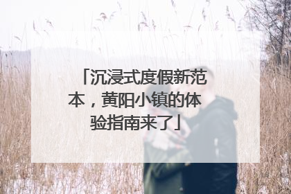 沉浸式度假新范本，黄阳小镇的体验指南来了