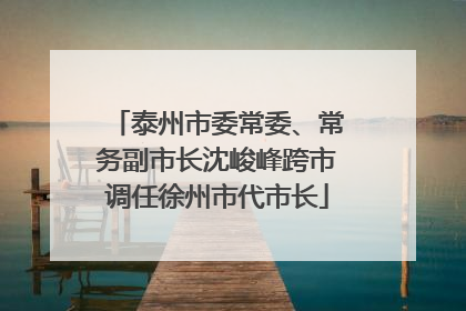 泰州市委常委、常务副市长沈峻峰跨市调任徐州市代市长