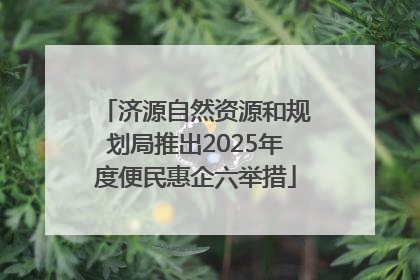 济源自然资源和规划局推出2025年度便民惠企六举措