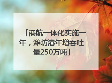 港航一体化实施一年，潍坊港年增吞吐量250万吨